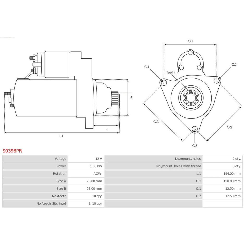 Motor de arranque AS-PL S0398