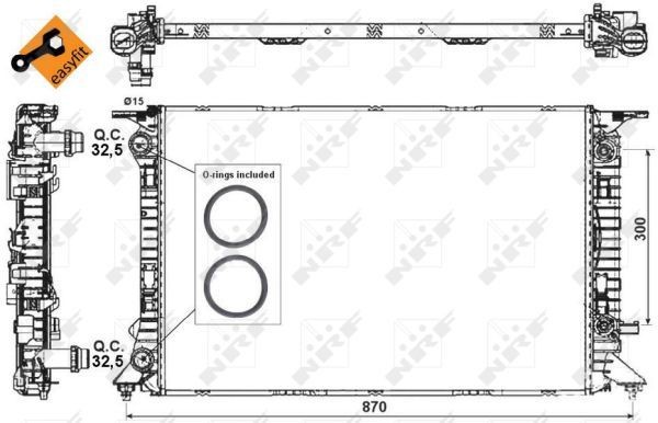 Radiador, refrigeración del motor NRF 53718