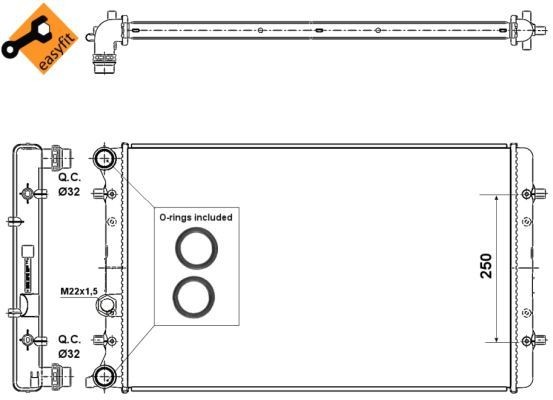 Radiador de refrigeración del motor NRF 509529