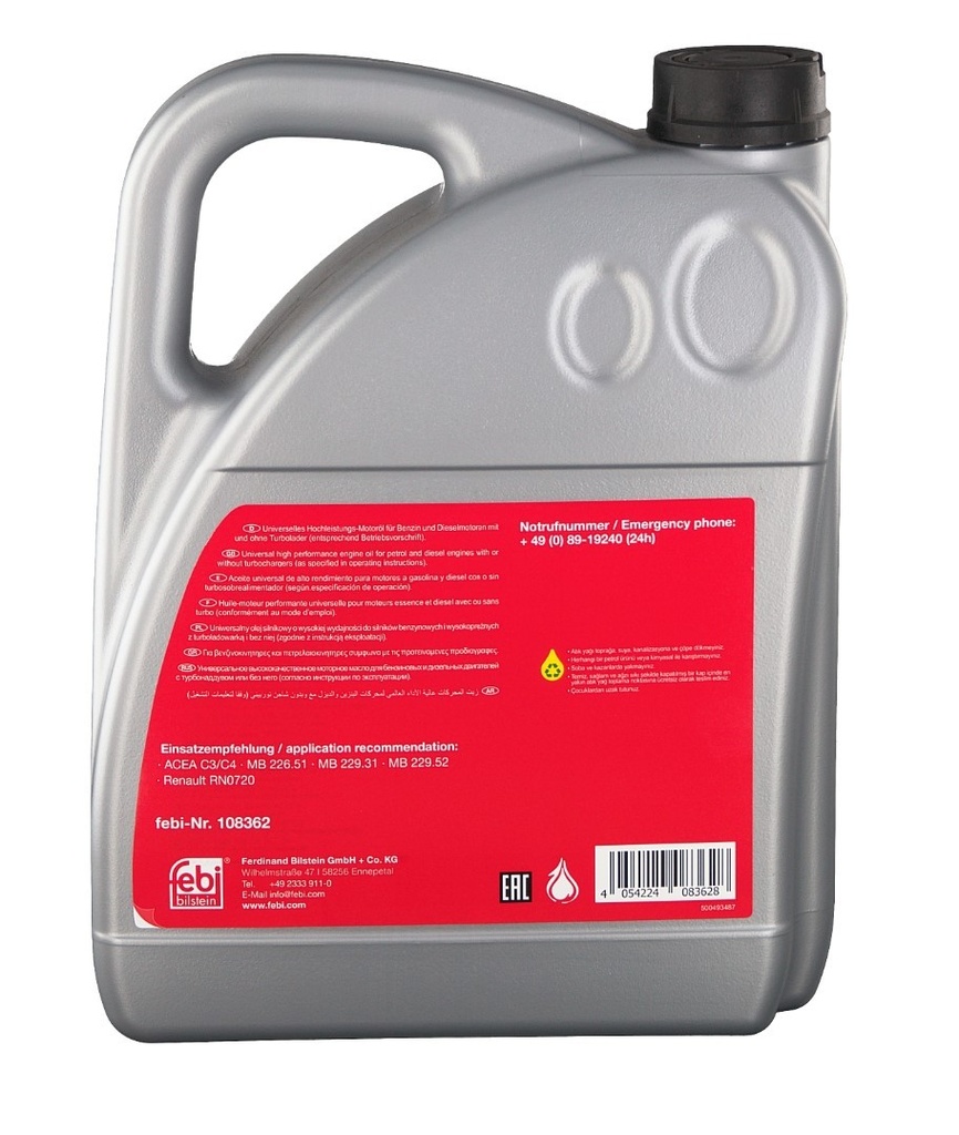 Aceite de motor 5W-30 C4 FEBI BILSTEIN 108362