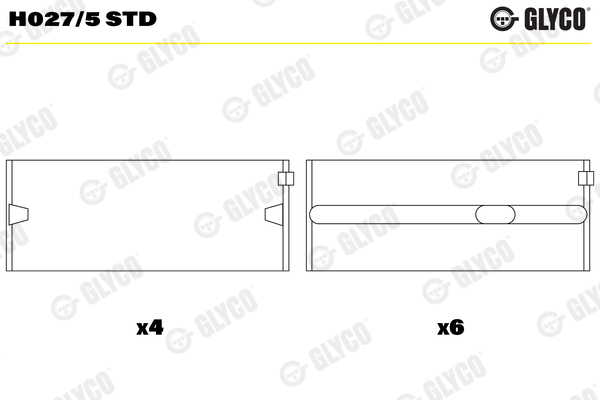 Cojinete de cigüeñal GLYCO H027/5 STD