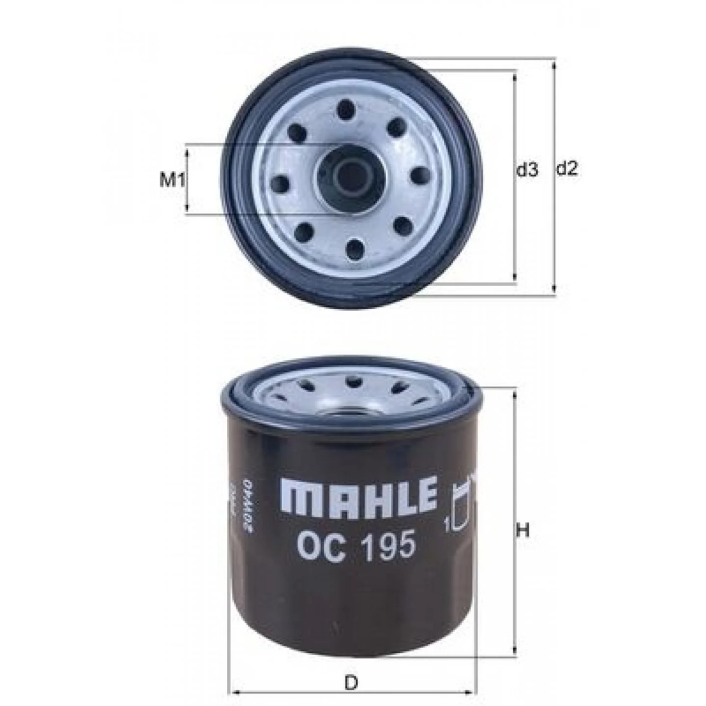 Filtro de aceite MAHLE ORIGINAL OC 195