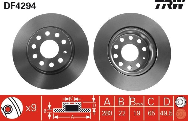 Juego de discos de freno TRW DF4294