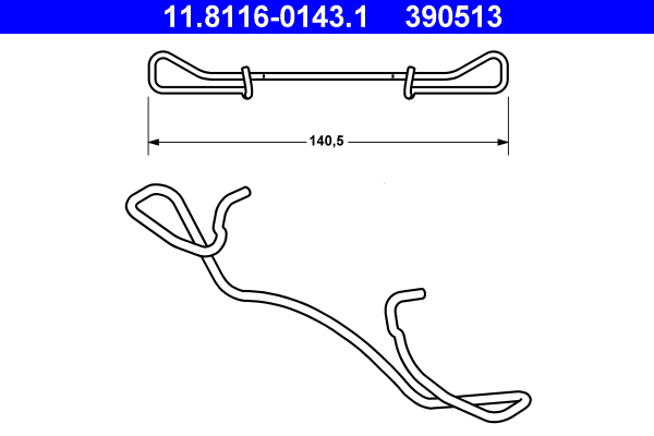 Muelle, pinza de freno delantera ATE 11.8116-0143.1