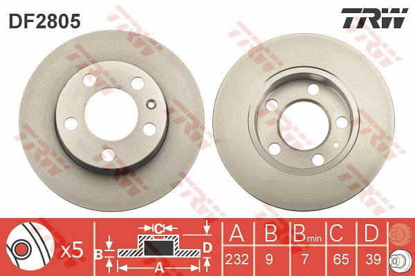Disco de freno TRW DF2805