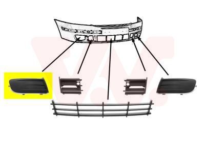 Rejilla de ventilación, parachoques VAN WEZEL 7622592