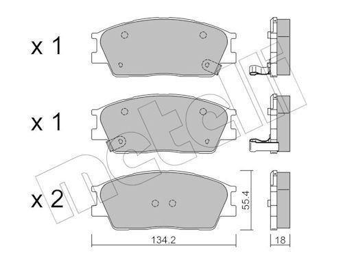 Juego de pastillas delanteras METELLI 22-1374-0