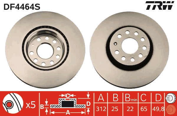 Disco de freno TRW DF4464S