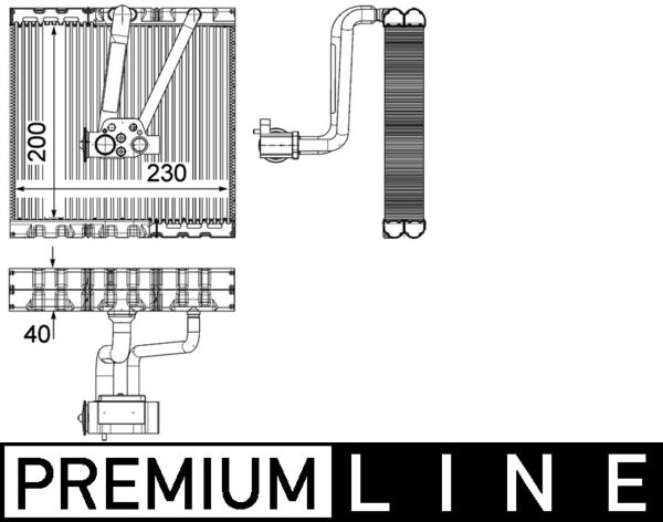 Evaporador, aire acondicionado MAHLE ORIGINAL AE 93 000P