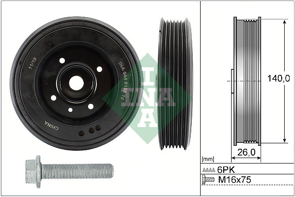 Kit poleas, cigüeñal INA 544 0158 20