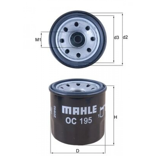 [OC195] Filtro de aceite MAHLE ORIGINAL OC 195