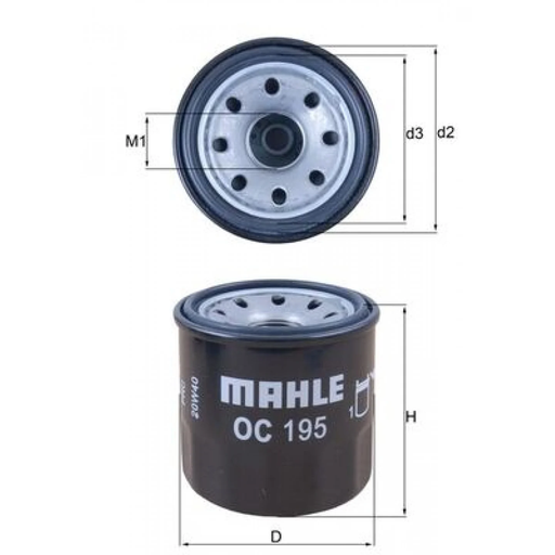 [OC195] Filtro de aceite del motor MAHLE ORIGINAL OC 195
