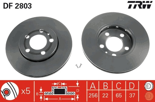 [DF2803] Juego de discos de freno TRW DF2803