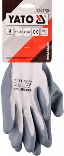 [YT-7479] YT-7479 GUANTES PROTECTORES DE NYLON RECUBIERTOS CON NITRILO RESISTENTE AL ACEITE TALLA 10