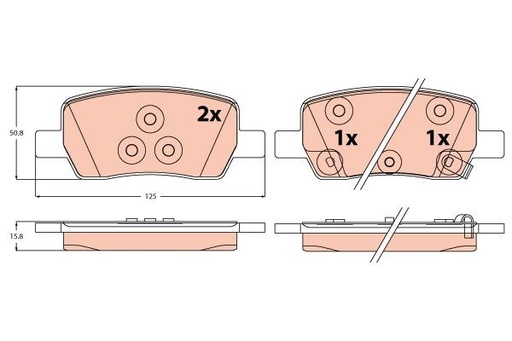 [GDB2368] Pastillas de freno traseras TRW GDB2368