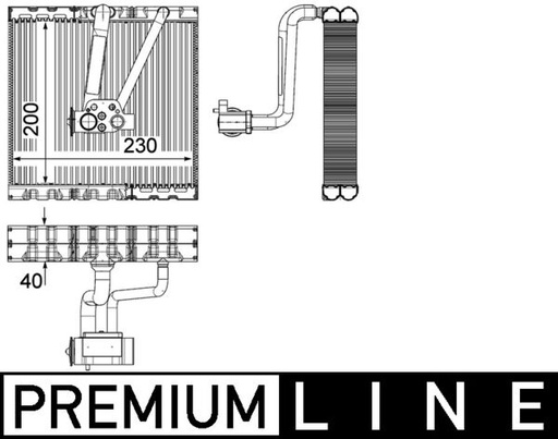 [AE93000P] Evaporador, aire acondicionado MAHLE ORIGINAL AE 93 000P