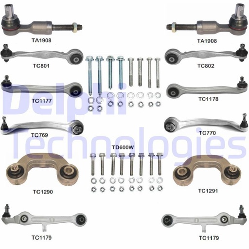 Kit de brazos de suspensión para AUDI A4 DELPHI TC1500KIT