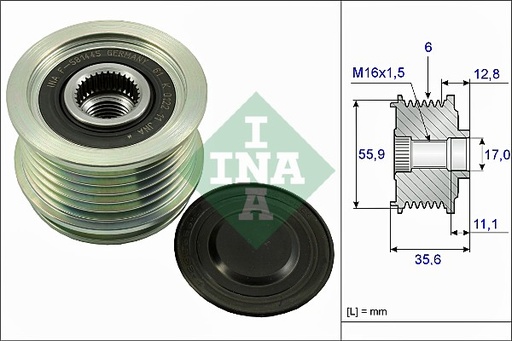 Rueda libre alternador INA 535 0041 10