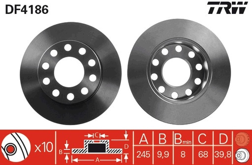 Disco de freno TRW DF4186