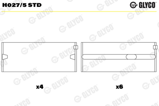 [H0275STD] Cojinete de cigüeñal GLYCO H027/5 STD